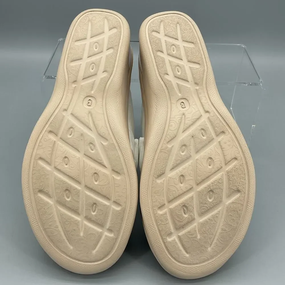 NEW Lifestride Bzees Women’s Smile Wedge Slide Sandals White Size 8.5M